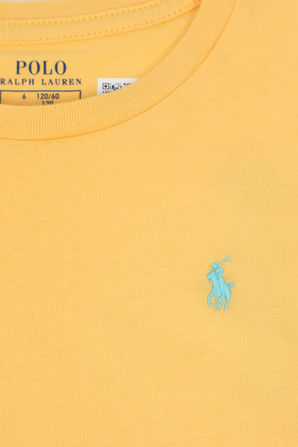 גילאי 5-6 חולצת טי צהובה עם לוגו רקום POLO RALPH LAUREN KIDS