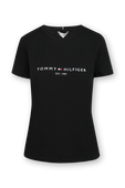 חולצת טי לוגו בצבע שחור TOMMY HILFIGER