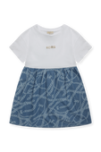 שמלה קצרה מכותנה - גילאי 2-5 MICHAEL KORS KIDS