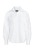 תמונה קידמית של Oversize Cotton Broadcloth Shirt in White