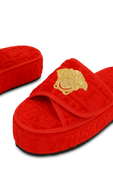 נעלי בית אדומות עם לוגו מוזהב VERSACE HOME