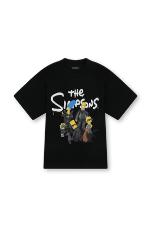 גילאי 2-10 בלנסיאגה X משפחת סימפסון חולצת טי שחורה עם הדפס BALENCIAGA KIDS