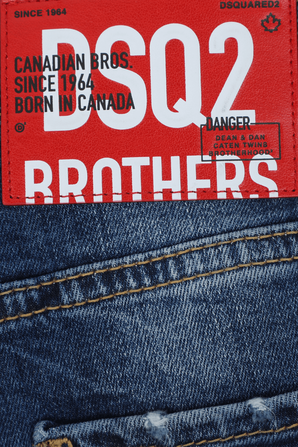 גילאי 4-16 מכנסי ג'ינס כחולים עם זריקת צבע DSQUARED2 KIDS
