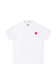 גילאי 2-6 חולצת פולו קצרה עם לוגו לב באדום COMME des GARCONS KIDS