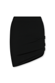 תמונה קידמית של חצאית מיני שחורה א-סימטרית