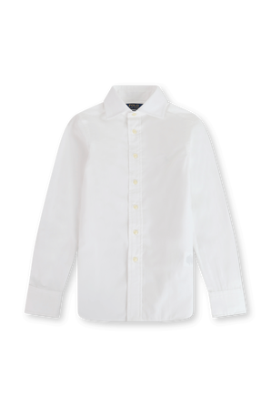 גילאי 8-16 חולצה מכופתרת קלאסית בגוון לבן POLO RALPH LAUREN KIDS