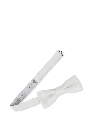 Bow Tie in White With Embroidery BOSS