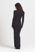 תמונת דוגמן אחורית של MILKY SHEER MOCK NECK L/S LONG DRESS