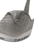 חזיית משולשים אפורה עם לוגוטייפ לבן CALVIN KLEIN