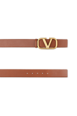 תמונת תקריב של Reversible V Logo Signature Belt in Brown