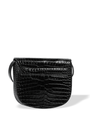 תיק קאיה מעור בגימור קרקו בצבע שחור SAINT LAURENT