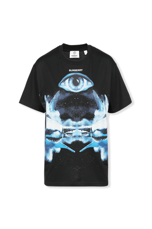 Printed Eye Shark T Shirt in Black BURBERRY
