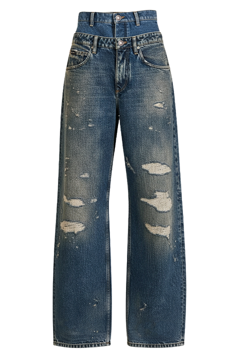 מכנסי ג'ינס במראה שכבות