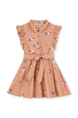 שמלת כפתורים מכותנת פופלין - גילאי - 6-12 PETIT BATEAU