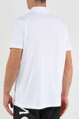 חולצת פולו לבנה עם לוגו רקום MONCLER