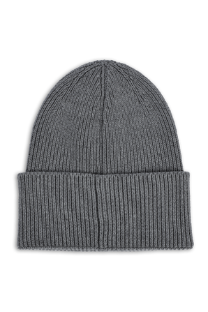 Boss X Russell Athletic Ribbed Beanie Hat in Grey BOSS