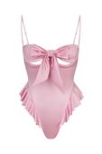 תמונה קידמית של STRETCH SATIN TIE FRONT TEDDY
