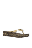 תמונת תקריב של Logo Wedge Flip Flop In Gold