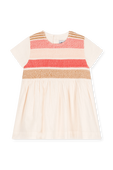 שמלה קצרה עם סריגה - גילאי 18-36 חודשים PETIT BATEAU