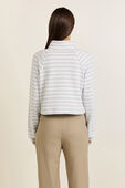 תמונת דוגמן אחורית של Cotton French Terry Cropped Half Zip