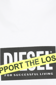 T- Diegos White Logo Tee with Slogan Tape DIESEL