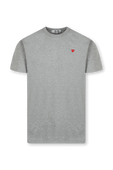 חולצת טי אפורה עם לוגו אדום COMME des GARCONS