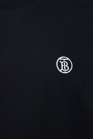 חולצת טי שחורה עם לוגו BURBERRY
