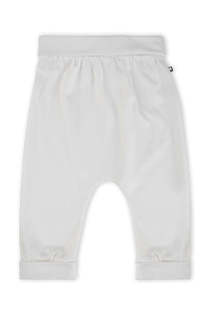 מכנסי הרמון לבנים עם אמרות מקופלות- יוניסקס 3-6 חודשים OEUF NYC