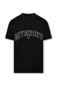 חולצת טי קולג' שחורה עם לוגו רקום GIVENCHY