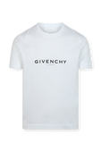 חולצת טי סלים עם לוגו מראה בצבע לבן GIVENCHY