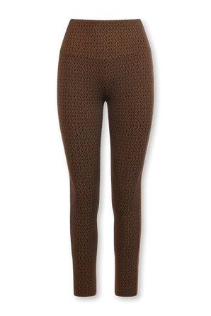 MK Monogram Print Leggings in Brown MICHAEL KORS