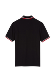 חולצת פולו שחורה עם עיטורים באדום FRED PERRY