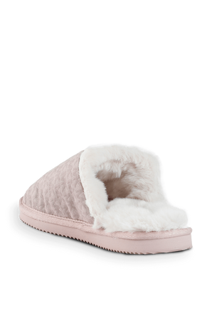 Janis Faux Fur Lined Logo Jacquard Slipper in Soft Pink MICHAEL KORS