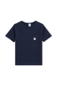 חולצת טי כחולה עם כיס צד - גילאי 3-5 PETIT BATEAU