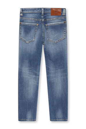 גילאי 4-16 מכנסי ג'ינס בשטיפה בהירה עם שפשופים DSQUARED2 KIDS