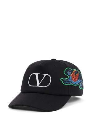 כובע בייסבול עם לוגו בגוון שחור VALENTINO GARAVANI