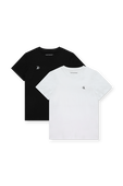גילאי 6-16 סט שתי חולצות טי עם לוגו בשחור ולבן CALVIN KLEIN
