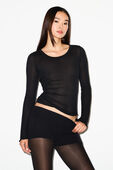 תמונת דוגמן קידמית של SHEER RIB LONG SLEEVE WIDE CREW