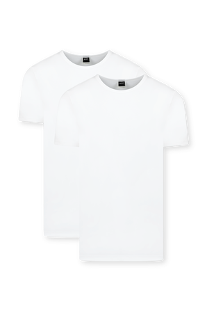 Slim-Fit Underwear T-Shirt With Vertical Logo in White BOSS