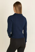 תמונת דוגמן אחורית של Ribbed Merino Wool Collared Sweater‏