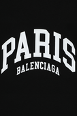 גילאי 2-10 חולצת טי אוברסייז שחורה עם לוגו BALENCIAGA KIDS