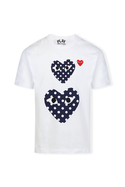 חולצת טי עם הדפס לבבות מנוקד COMME des GARCONS