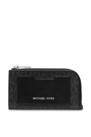 Monogram Canvas Zip Wallet in Black MICHAEL KORS