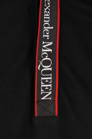 Logotape Polo Shirt in Black ALEXANDER MCQUEEN