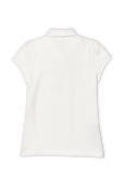 גילאי 2-12 חולצת פולו בלבן עם פאצ לוגו וכיווץ בשרוולים LACOSTE KIDS