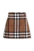 חצאית צמר בדוגמת משבצות BURBERRY