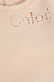 גילאי 2-3 חודשים סווטשירט ורוד עם לוגו CHLOE KIDS