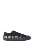 נעלי סניקרס מכותנה עם לוגו משבצות BURBERRY