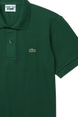 חולצת פולו ירוקה מכותנה LACOSTE