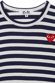 גילאי 2-6 חולצת פסים עם לוגו לב אדום COMME des GARCONS KIDS